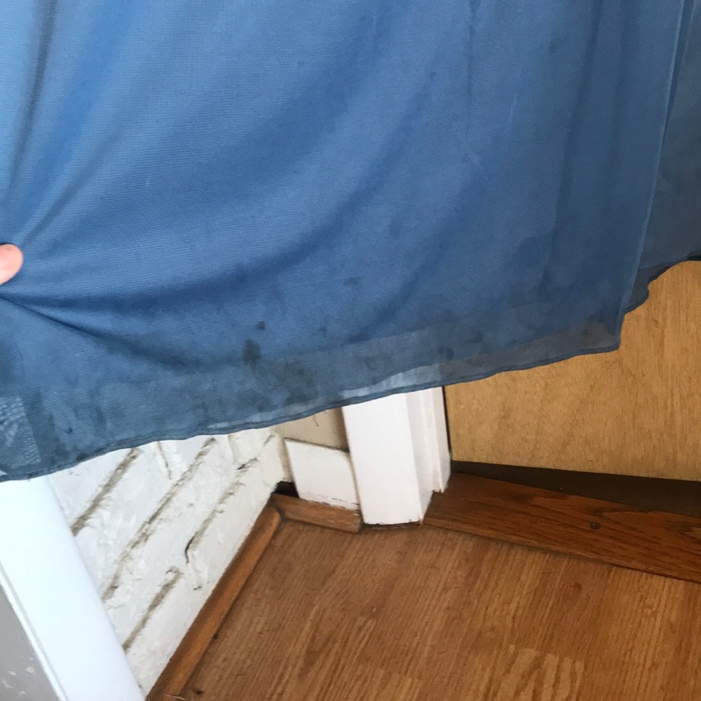 David’s bridal F19608 steel blue bridesmaids dress - Picture 5 of 8